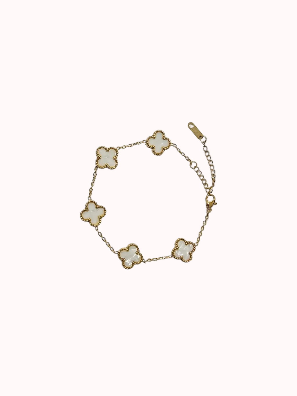 Pulsera Acero Trébol Burdeos