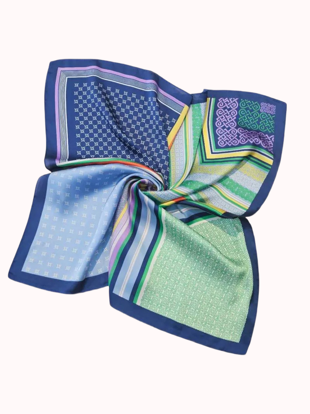 Pañuelo mediano seda Diseños azul