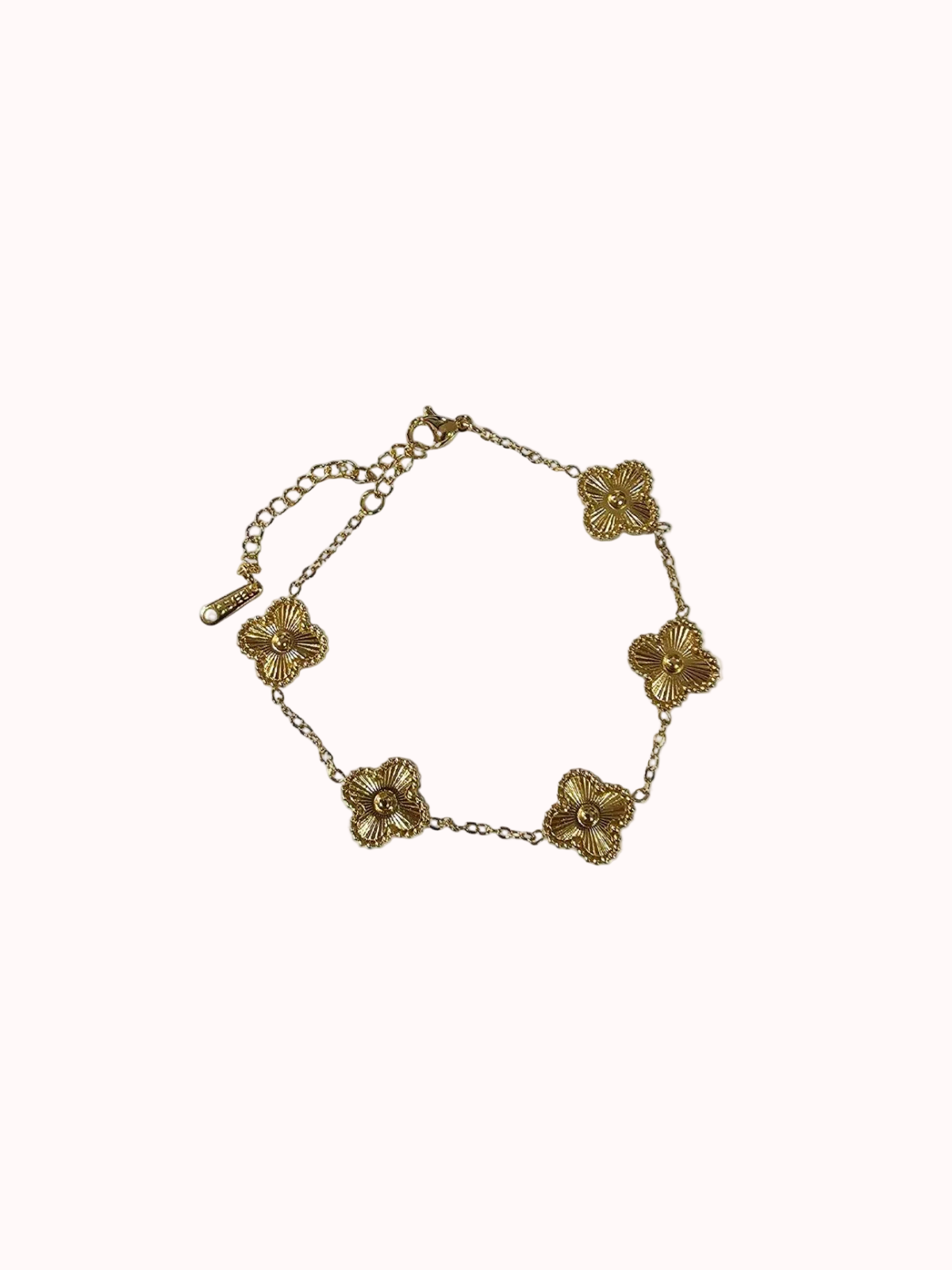 Pulsera Acero Trébol Dorado