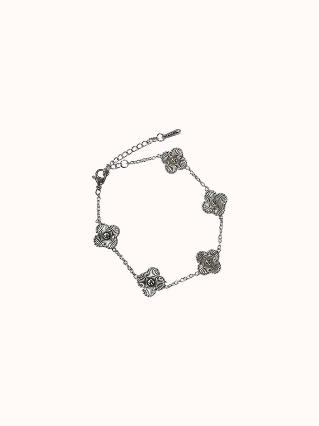 Pulsera Acero Flor Plateado