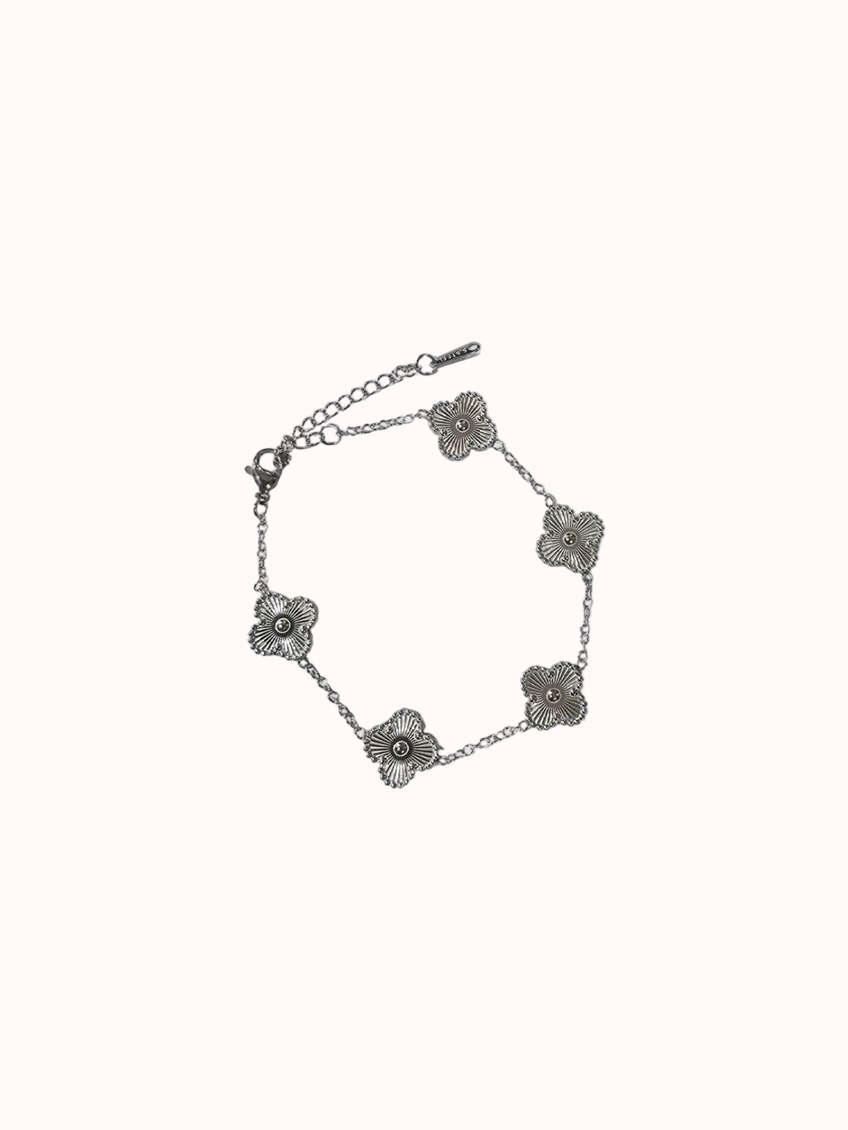 Pulsera Acero Flor Plateado