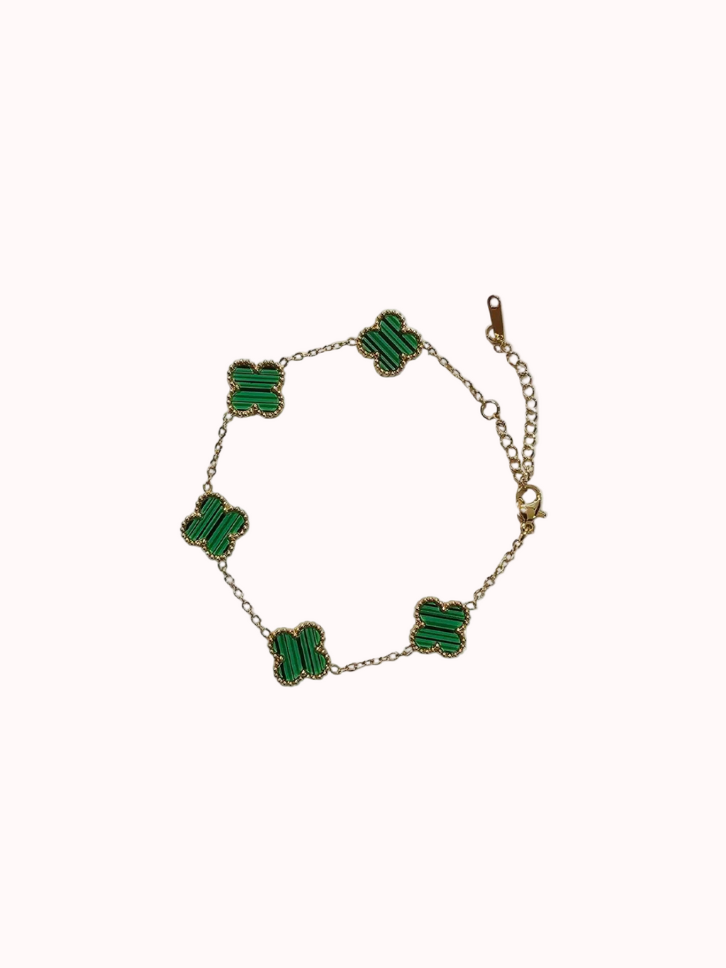 Pulsera Acero Trébol Verde
