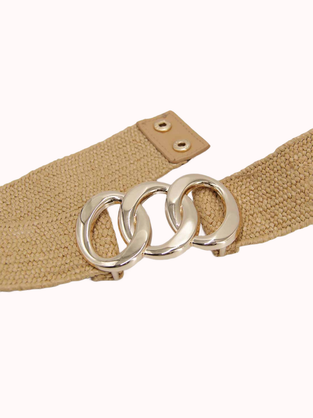 Cinturón Mujer Elasticado Rafia Hebilla Metálica