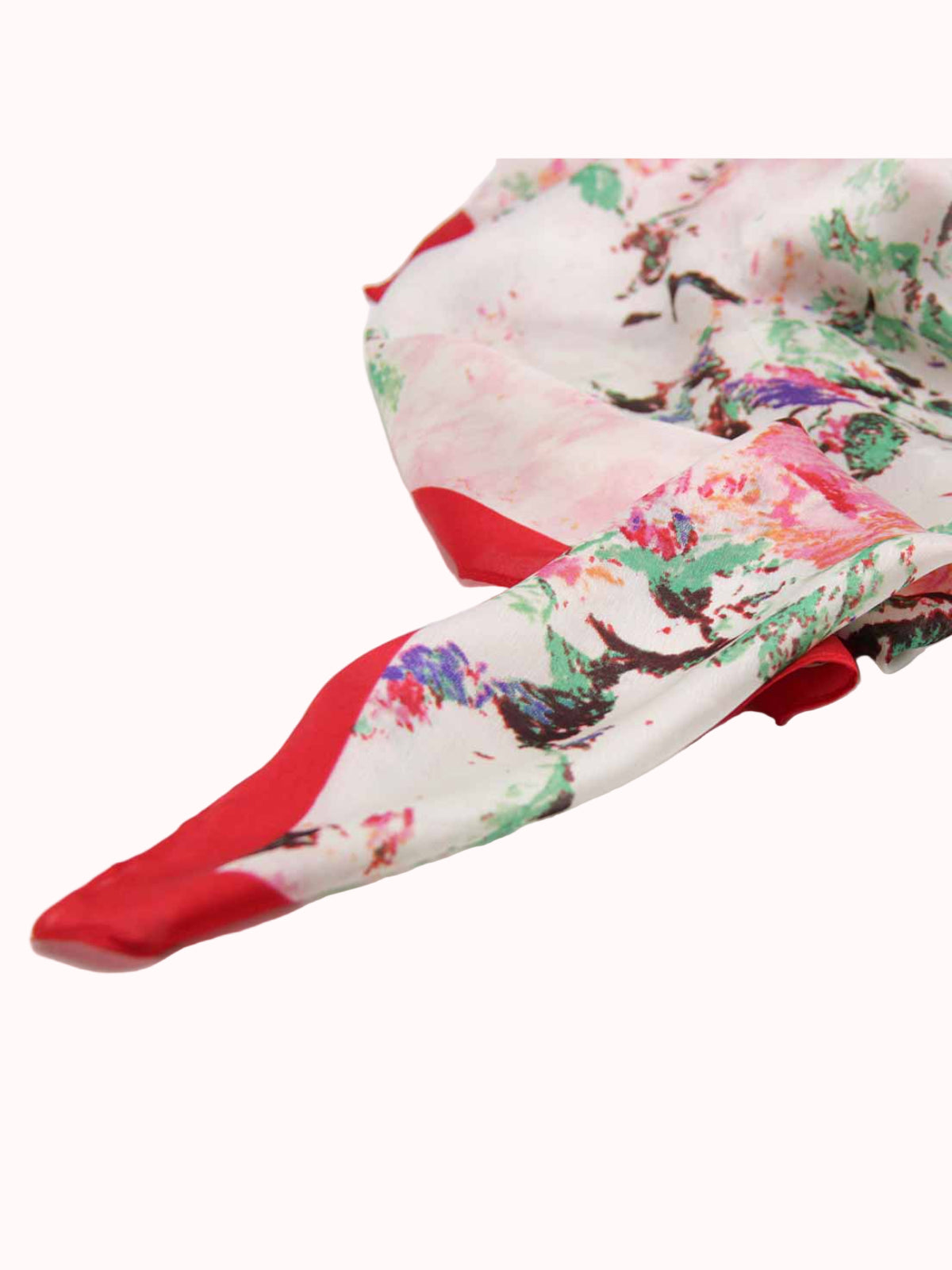 Pañuelo de Seda – Mariposas y Ribete Rojo