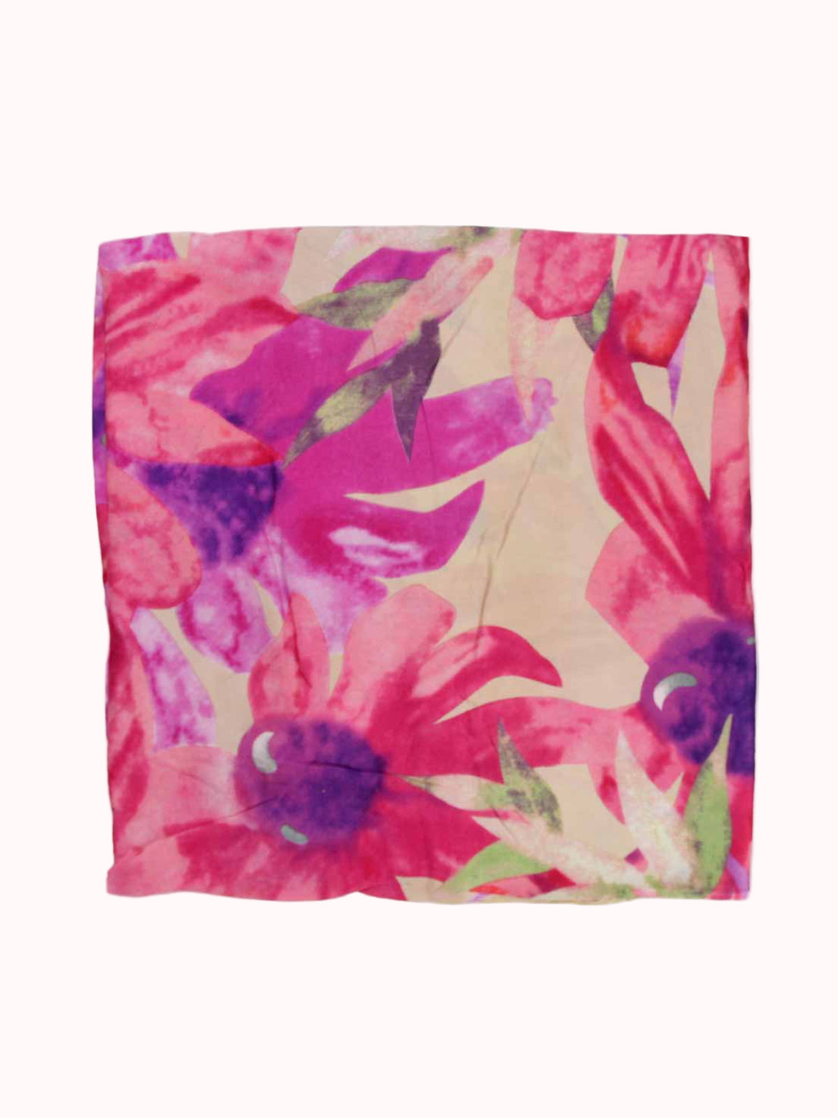 Pañuelo de Seda – Acuarela Fucsia y Beige