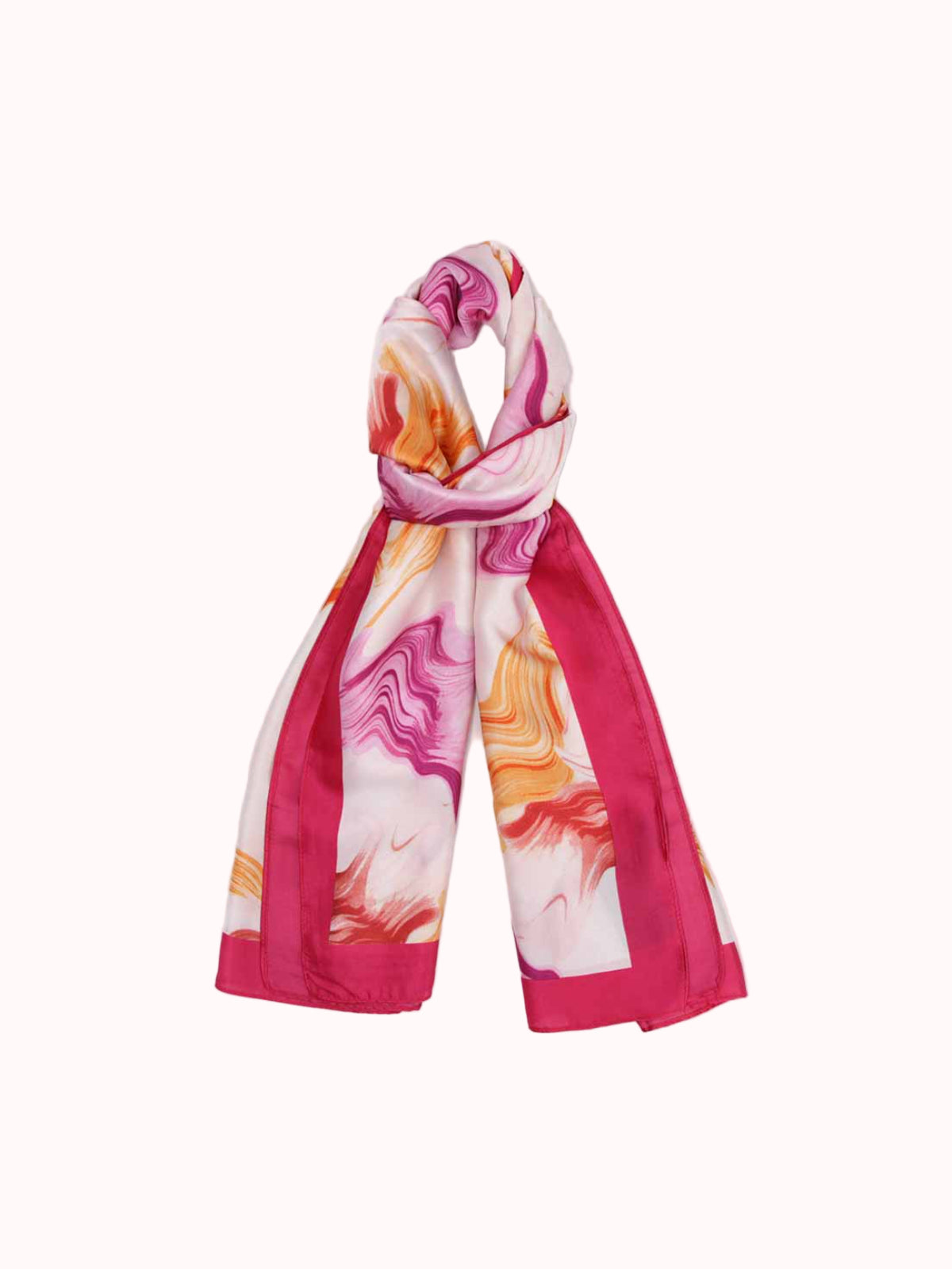 Pañuelo de Seda – Mármol Coral y Fucsia
