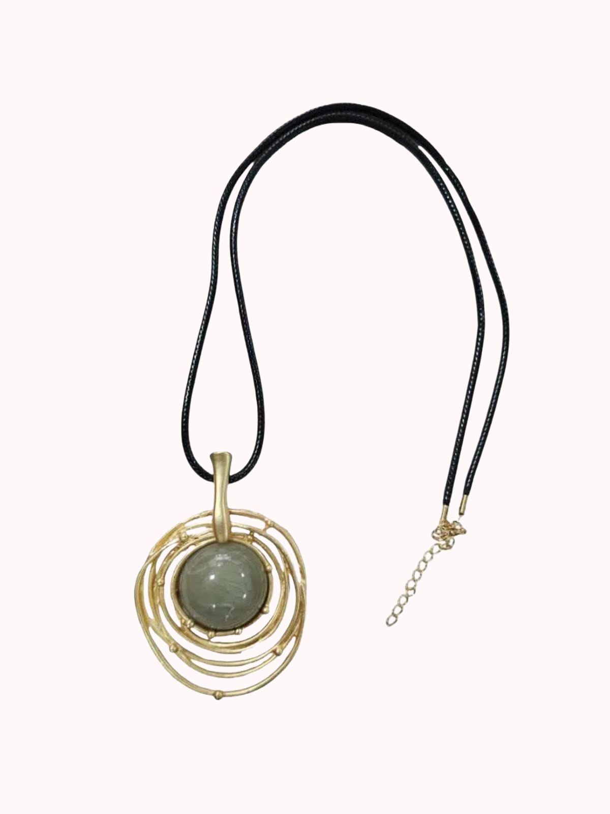 Maxi Collar Largo Sistema Gris Dorado