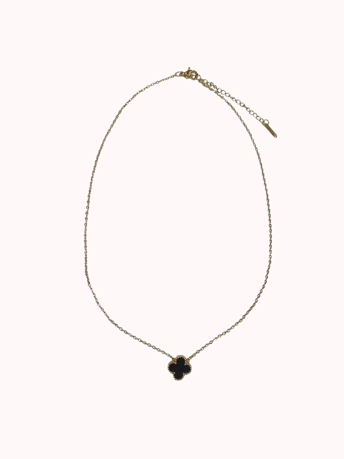 Collar Flor Acero Negro