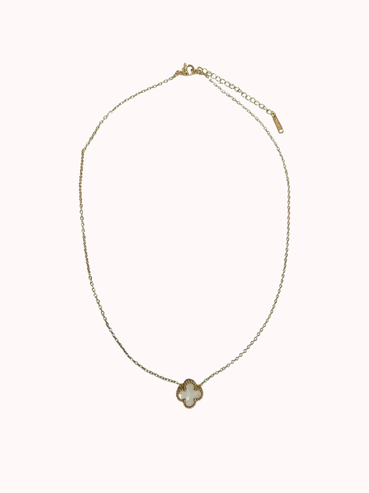 Collar Flor Acero Blanco