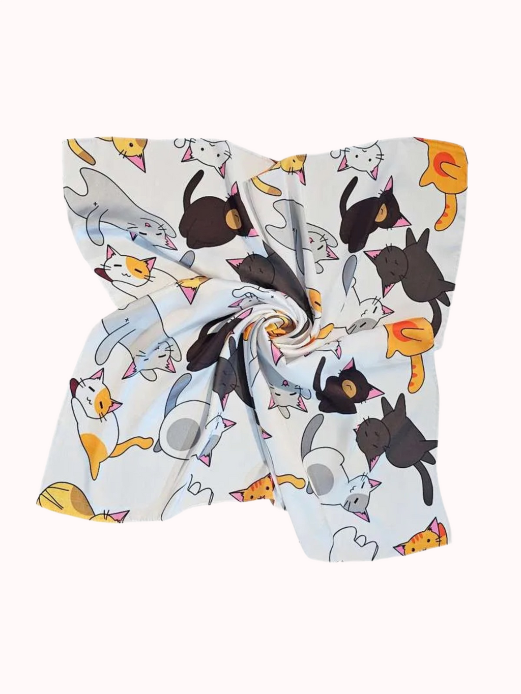 Pañuelo mediano seda Gatitos kawaii