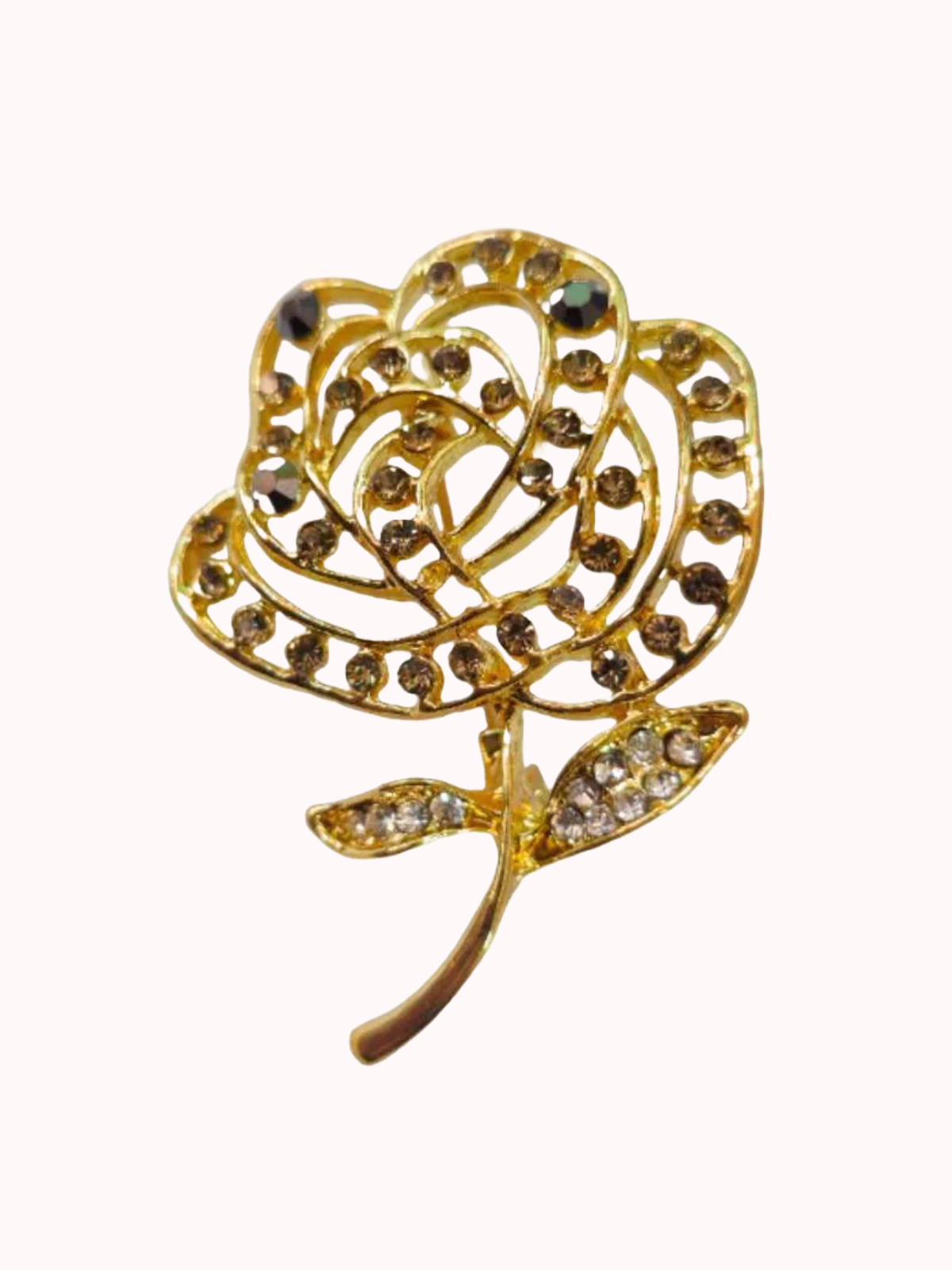 Prendedor Dorado Rosita Café