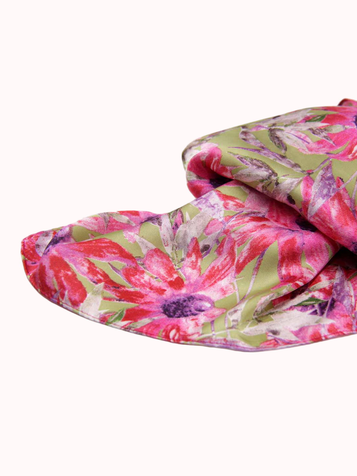 Pañuelo de Seda – Flores Fucsia y Verde